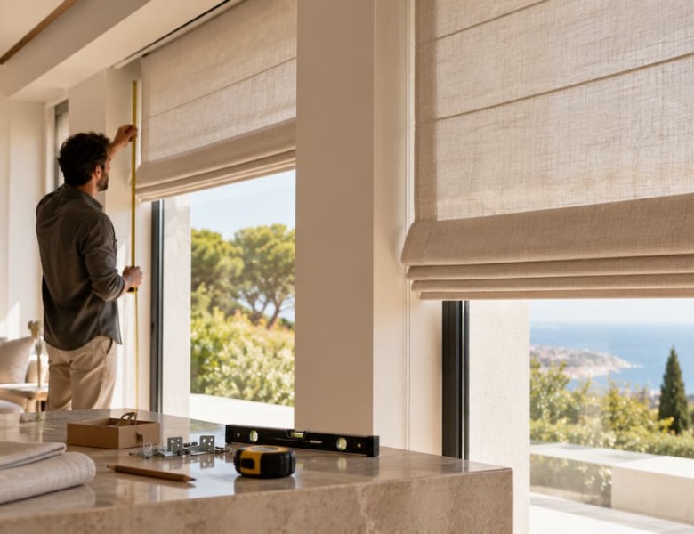 Instalacion de estores con vistas al mar