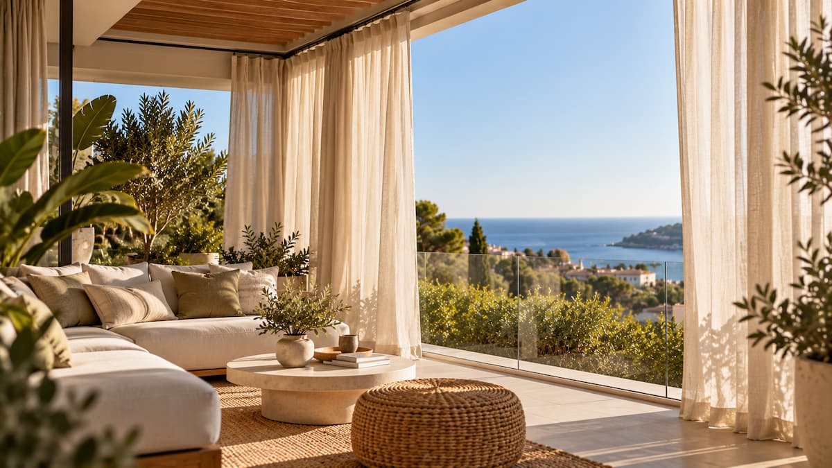 Terraza mediterranea con vistas al mar