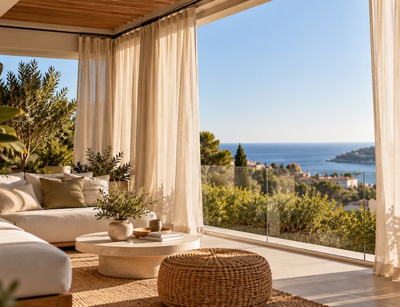 Terraza mediterranea con vistas al mar